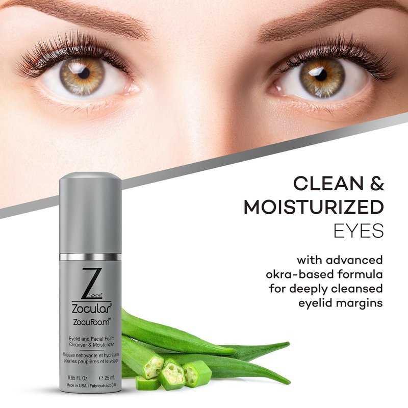 Zocular ZocuFoam Foaming Eyelid Cleanser – Gentle pH-Balanced Cleansing Foam – 25 mL