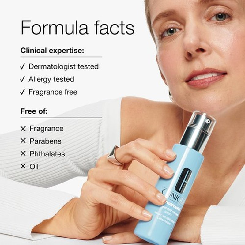Clinique Turnaround Accelerated Renewal Face Serum | Exfoliating + Smoothing, 1 Fl Oz