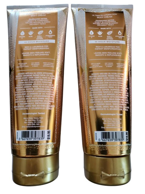 Bath & Body Works Touch of Gold Ultimate Hydration Body Cream 8 Ounces Pack of 2