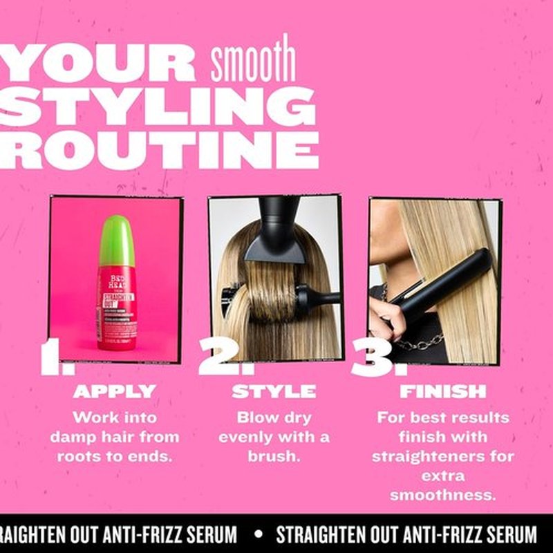 TIGI Bed Head Straighten Out Anti-Frizz Serum - Smooth, Sulfate-Free Formula for All Hair Types