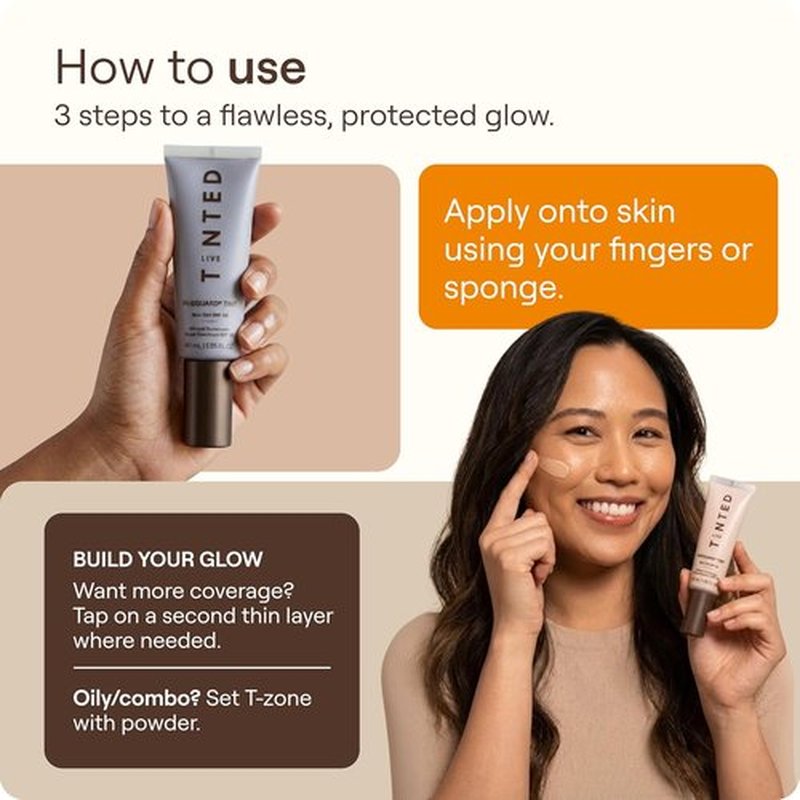 Live Tinted Hueguard Skin Tint SPF 50 | Tinted Mineral Sunscreen with Hydrating Finish - Light-Medium Coverage, 1.35 fl oz - Shade 10