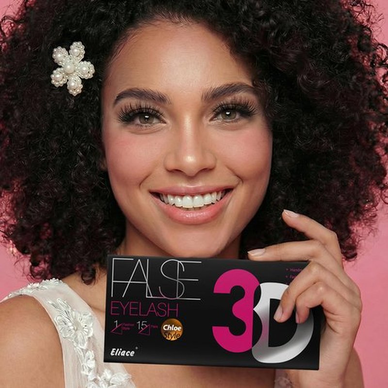 Eliace False Eyelashes Natural look 15 Pairs Fox & Cat Eye Lashes Wispy Strips, Mink Lashes Fake Eyelashes Fluffy Volume Dramatic Long Cross Wispies Lash Reusable Soft Band Comfortable,Chloe Style
