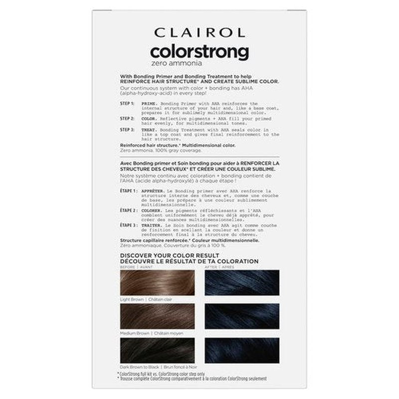 Clairol ColorStrong Hair Dye - Ammonia-Free, PPD-Free, 100% Gray Coverage, 2.8 Blue Black | Pack of 1