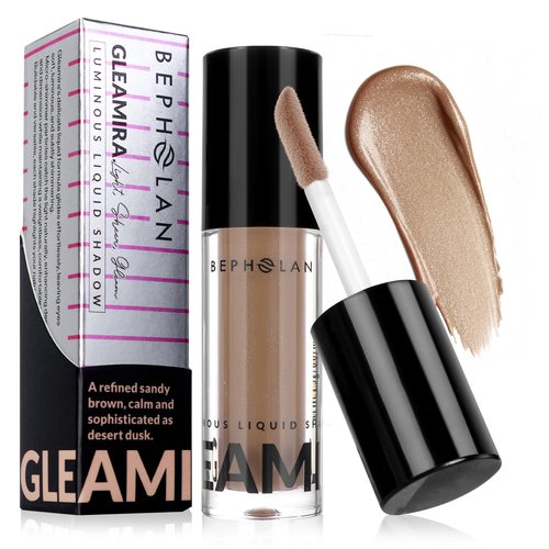 BEPHOLAN Brown Liquid Eyeshadow With Subtle Shimmer Waterproof,Long-Lasting, Neutral Naked Smooth Creamy Eyeshadow Lightweight Crease-Resistant Liquid-to-Powder Eye Shadow(Sahara Dusk 05#)