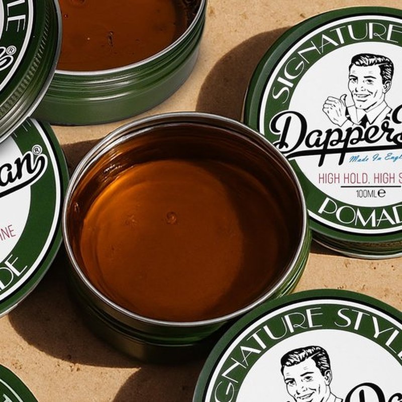 Dapper Dan Signature Pomade, High Shine and Hold for Classic Styles, Water Based for All Hair Types, Bergamot and Leather Fragrance, 100ml