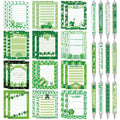 Eaasty 48 Pcs Mental Health Awareness Items Gifts Set Green Ribbon Notepad with Pens 24 Notebook Memo Pad 24 Ballpoint Pen for Women School Fundraising Event Supplies