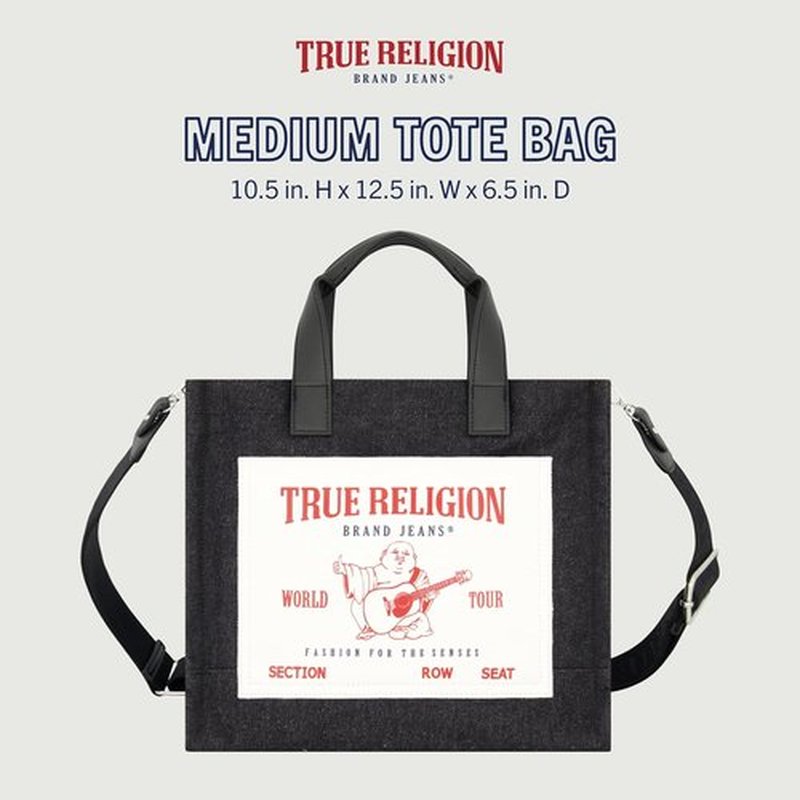 True Religion Tote - Women's Medium Travel Shoulder Bag with Adjustable Strap & Stylish Design