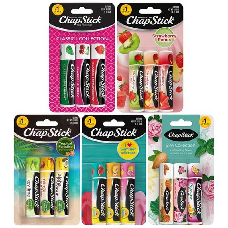 ChapStick Lip Balm, Sweet & Fruity Flavors + SPA & Classic Collections, 15-Pack – Includes Strawberry Remix, I Love Summer & Tropical Paradise & More, Birthday Gifts, Party Favors, 0.15 Oz