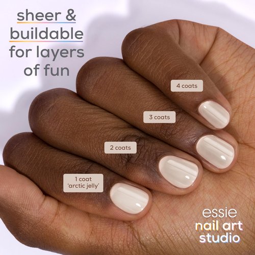 essie Nail Art Studio Jelly Gloss Polish, Vegan, Sheer White Nail Polish, Arctic Jelly, 0.46 Fl Oz