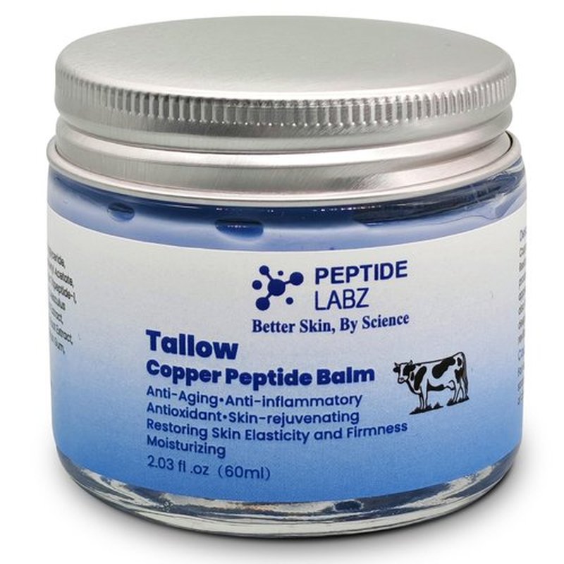 Copper Peptide Balm with Grass-Fed Tallow & Honey Extract – Copper Tripeptide-1, Licorice Root – Nourishing Skin Moisture Balm