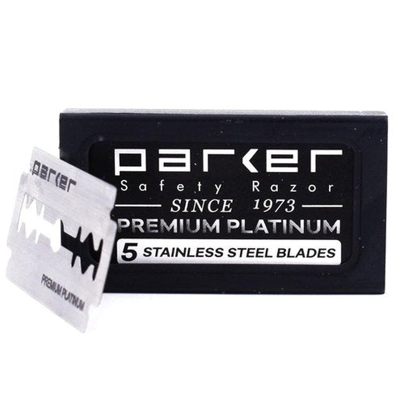 Parker 76R Heavyweight Butterfly Safety Razor - Gunmetal Finish & Long Knurled Handle for Precision Shaving