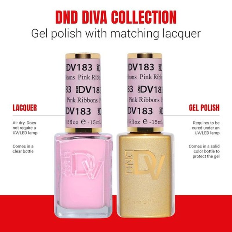 DND Diva Gel Polish Set - First Class Collection | UV/LED Gel & Air Dry Nail Lacquer Duo, 0.5 Fl Oz Each
