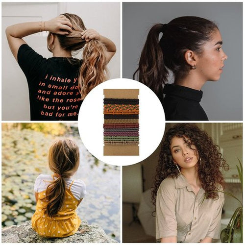 20pcs Hair Tie Bracelets for Women Men, Boho Hair Ties Bracelets Hair Elastics No Damage Ponytail Holders for Thick/Medium/Long Hair (4 Styles, 10 Colors)