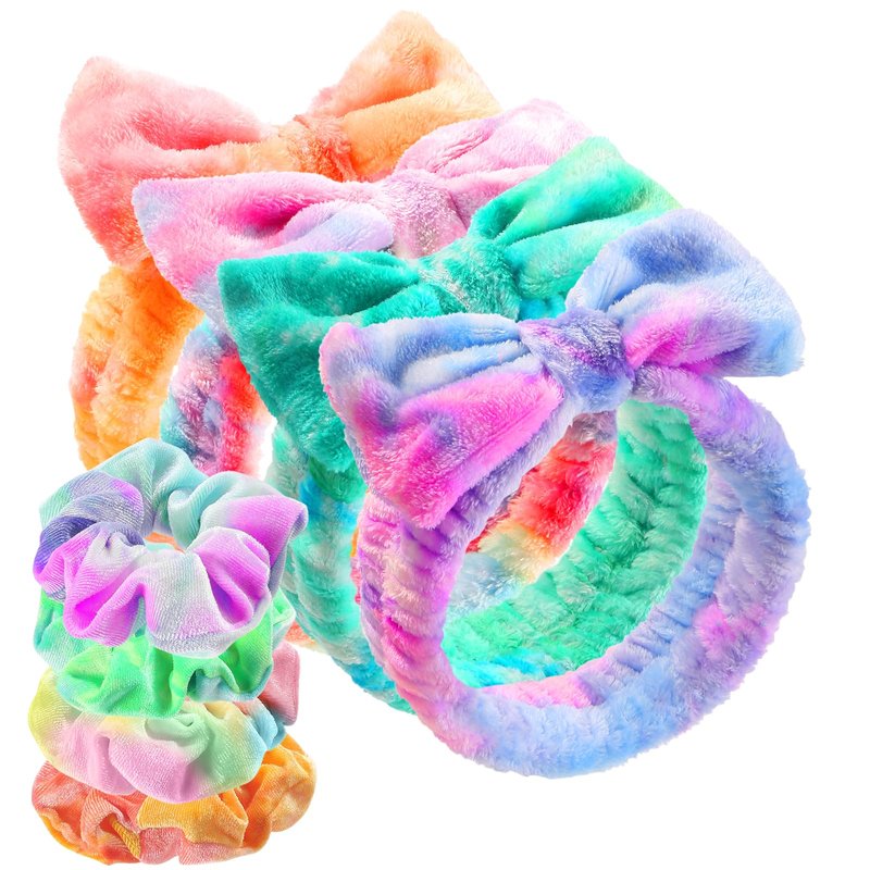 WSYUB Headband for Washing Face, Spa Headband for Teen Girls Skin Care and Makeup, with Hair Scrunchies
