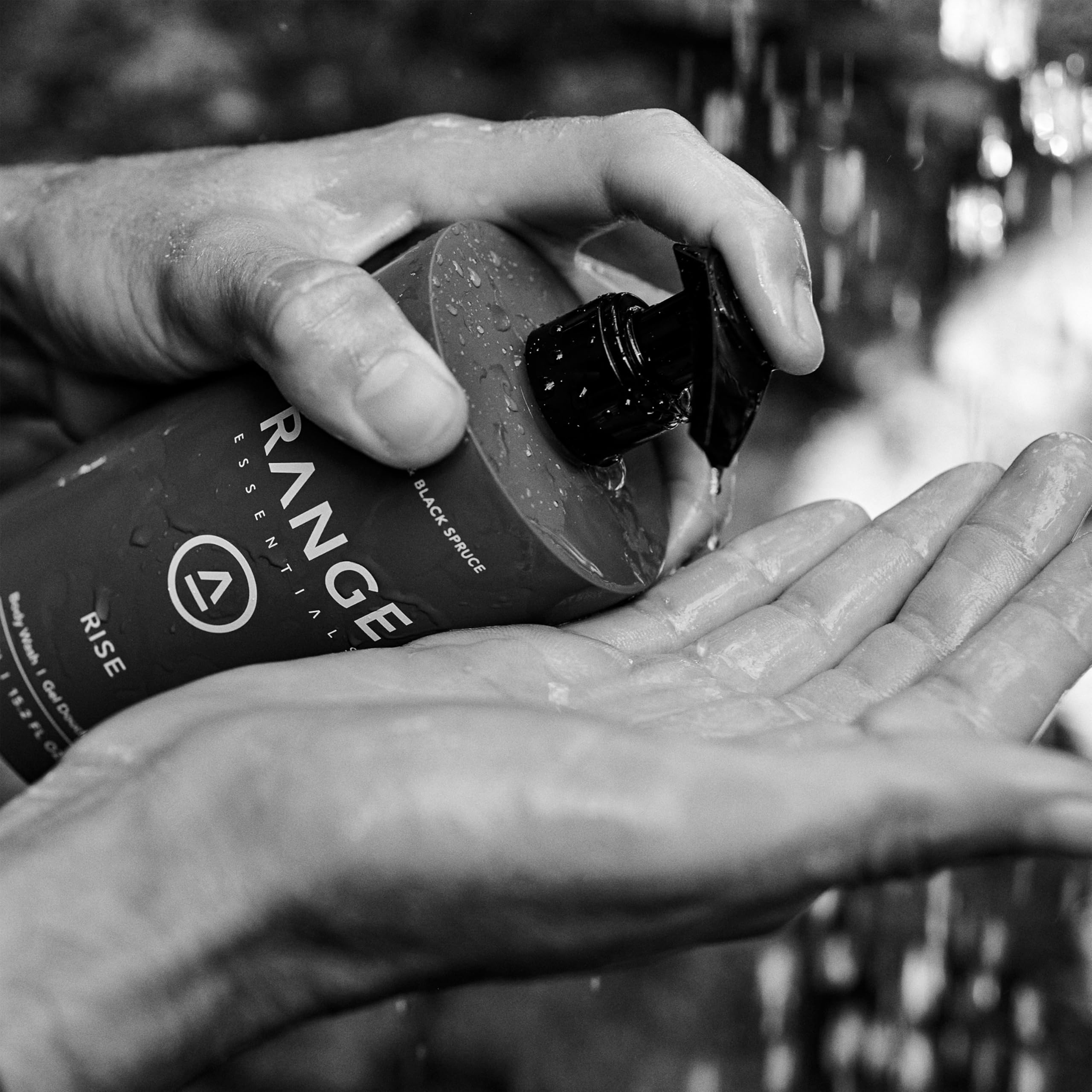 Range Essentials Rise Body Wash, Bergamot Black Spruce, Moisturizing Hydrating, Gentle Formula, Shower Gel, Paraben-Free, Sulfate-Free, Essential Oils, Natural Scent, Men Women, 450mL (15.2oz)