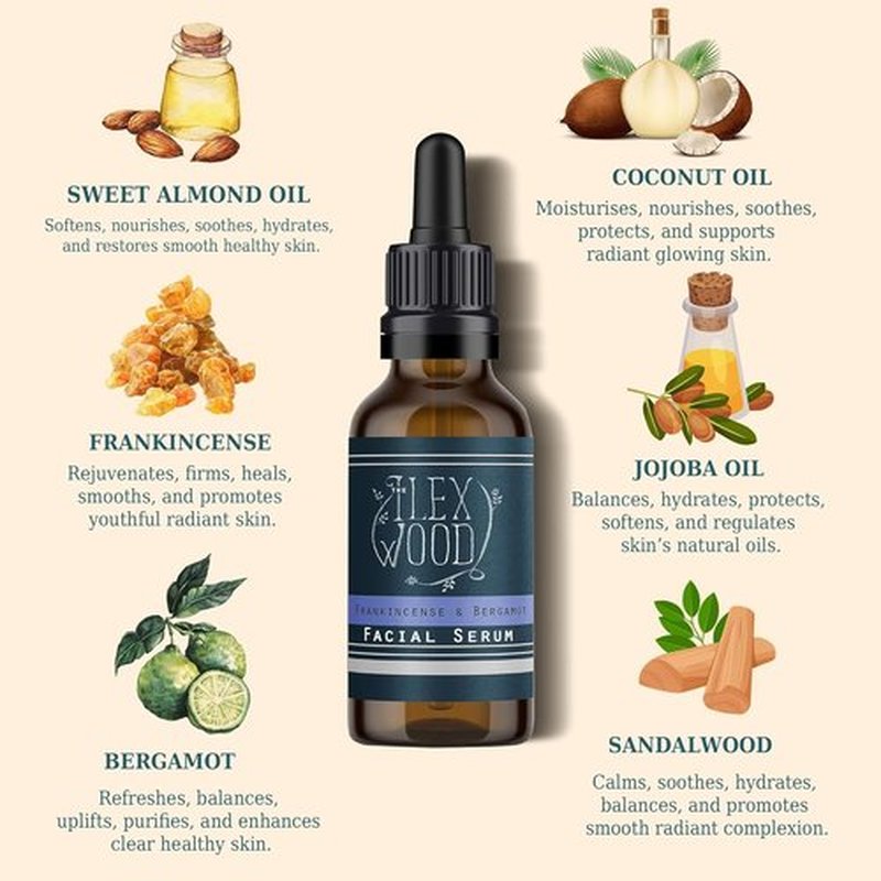 Frankincense & Bergamot Gift Set | Natural Vegan Face Cream & Serum for Men & Women - Anti-Aging, Moisturizing