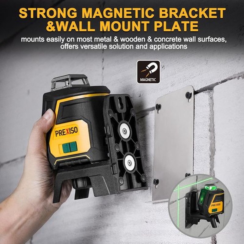 PREXISO 360 Laser Level - Rechargeable Green Vertical Line Laser with Tripod | 100Ft Range & 3 Brightness Settings