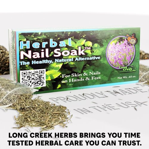 Long Creek Herbs Nail Soak - 100 Percent Natural Hand and Foot Soak - Strengthens Nails and Softens Skin - Relieves Dryness and Cracked Heels