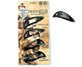 Tactical Hair Clips, 4 Pack - Black - Multitool Snap Barrettes - Laser Engraved, Vacuum Plated, Multi-Functional Keychain Multi Tool - Box Cutter, Serrated Edge, Raptor Claw