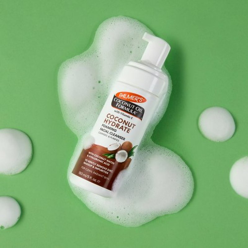 Palmer's Coconut Oil Formula Coconut Hydrate Foaming Facial Cleanser, 5 Fl Oz, Face Wash with coconut water, Hyaluronic Acid & Vitamin E, Gentle Cleansing, Purifying & Moisturizing Skin Care