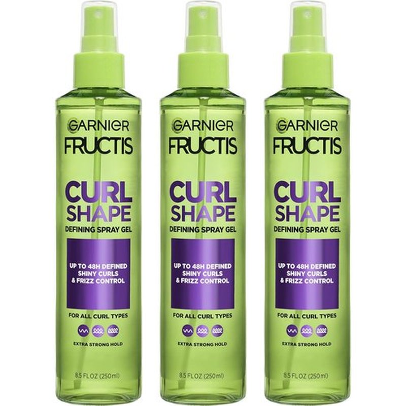 Garnier Fructis Curl Shape Defining Spray Gel - No Frizz Formula, 8.5 Fl Oz, 3 Pack