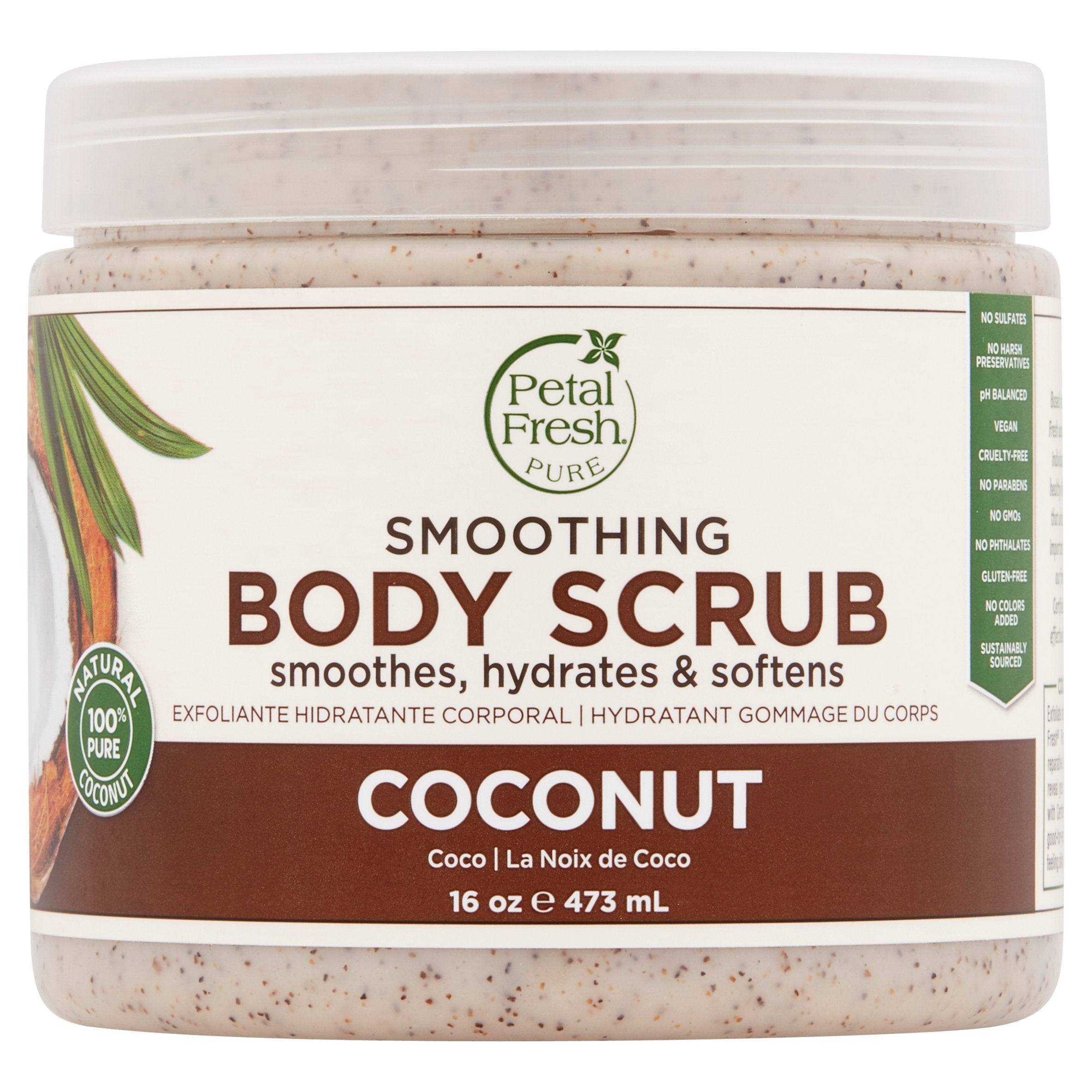 Petal Fresh Coconut Oil Body Scrub, 16 Ounce