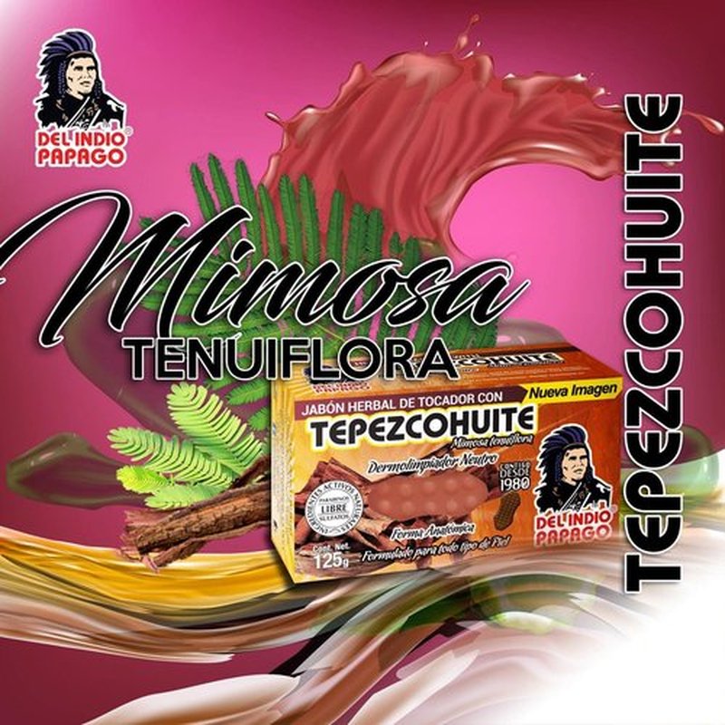 Del Indio Papago Neutral Soap with Tepezcohuite 125g 5 Pack - Regenerative and Antioxidant Properties - All Skin Types