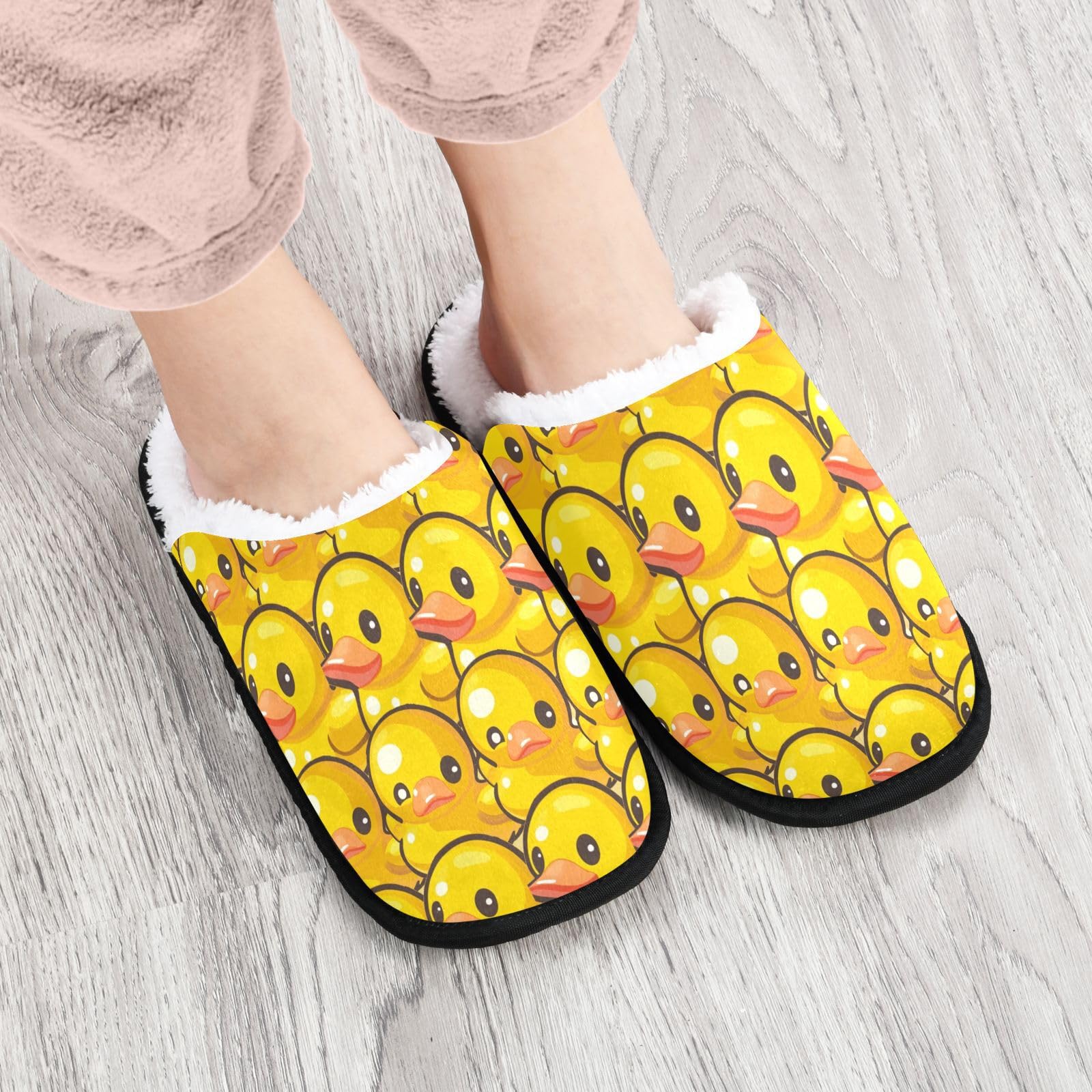 Yellow Duck Spa Slippers Horse House Slippers Memory Foam Slippers Indoor Outdoor Non-Slip Home Shoes L for Men Woman