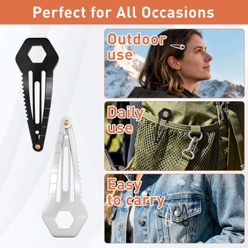 VinBee Self Defence Hair Clips for Women, Tactical Hair Clip,Multi-Functional HairBarrettes Mini Pins Stainless Steel, Self-Defense EDC Survival Kit-10 Pack