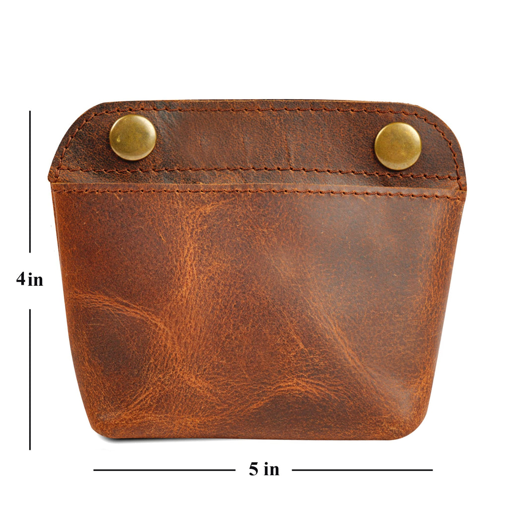 CestAntiQ Leather Double Clasp Pouch Coin Purse Organizer