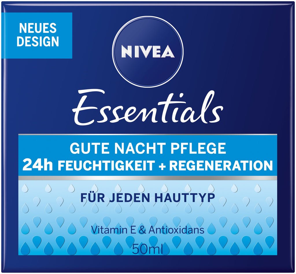 NIVEA Nourishing Night Face Cream Bundle of 2 – 24H Moisture Care with Vitamin E and Pro-Vitamin B5, Rich Overnight Hydration Formula, 2 x 50 ml