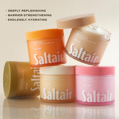Saltair Multi-Lipid Body Butter - 24-Hour Hydration & Barrier Support - Ceramides, Coconut Oil & Shea Butter - Coral Coast, 10oz