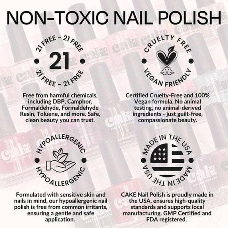 CAKE Natural Nail Strengthener, Nail Strengthener and Growth, Nail Repair for Damaged Nails, Fingernail Polish, Natural Nail Polish, Nail Concealer, Vegan, Quick Dry, Long Lasting (Brickin' Beautiful)