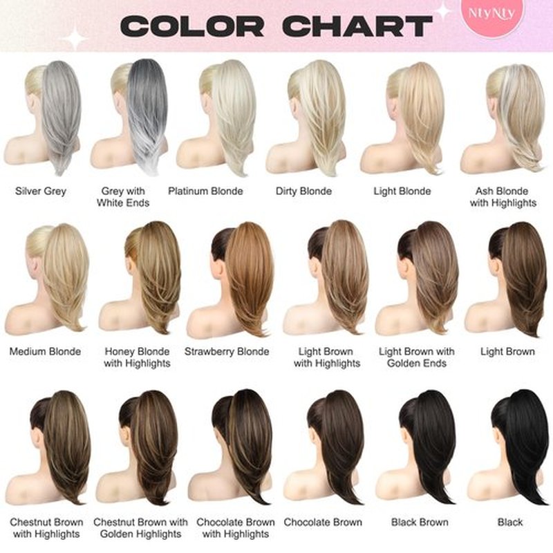 NTYNTY Ponytail Extension – 16” Claw Clip in Ponytail Hair Extensions Natural Soft Synthetic High Pony Tail Hairpieces for Women (Honey Blonde with Highlights, 16 inch)