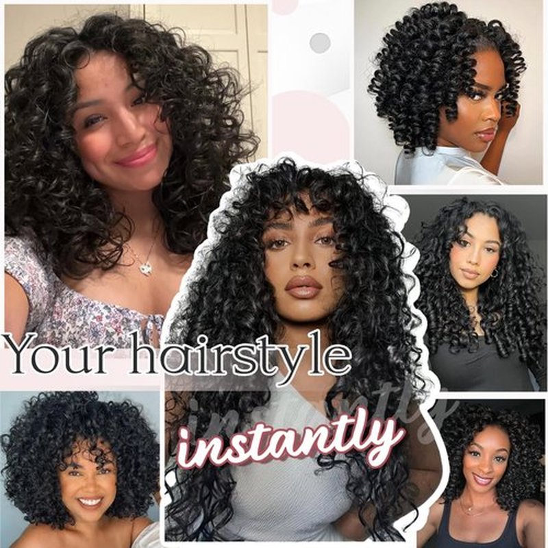 7 Packs Gogo Curl Crochet Hair for Women 8 Inch Pre-Twisted Curly Crochet Hair Pre Looped Deep Ocean Water Wave Beach Curl Crochet Braids Synthetic Braiding Hair Extensions (8 Inch, 1B)