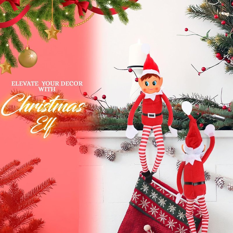 Elfette Plush Toy - Christmas Elf Behaving Badly | Naughty Bendy Doll | 12 Inches