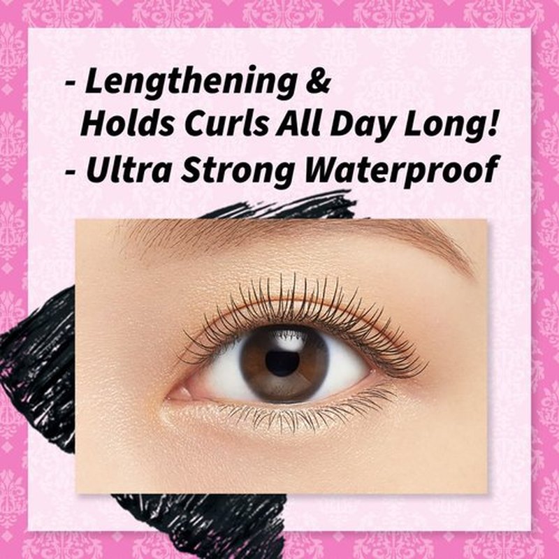 HEROINE MAKE by KISSME Waterproof Mascara Black | Tubing Mascara Volume and Length by Defining Fiber for Long and Curl Eye Makeup for Women, Made in Japan, Black, 1 EA