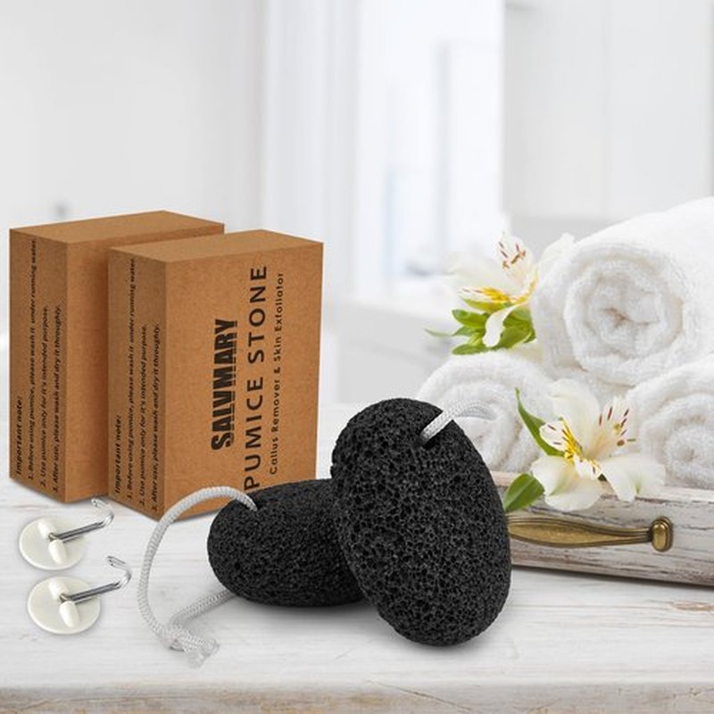 Natural Pumice Stone for Feet - Lava Foot Scrubber Dead Skin Corn Callus Remover Exfoliator Pedicure Tools for Feet Heels and Hands 2 Pack