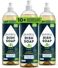 Puracy Natural Dish Soap - Skin-Softening Plant-Based Formula | Organic Lemongrass, 16 fl oz, 3 Pack