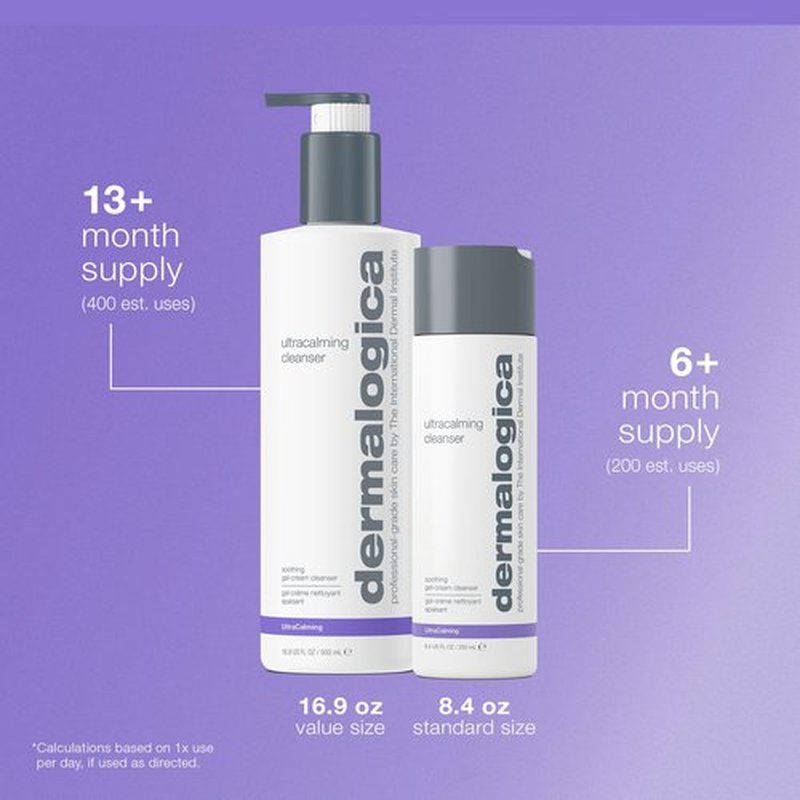 Dermalogica Ultracalming Cleanser, Gentle Face Wash for Sensitive Skin - Calms and Cools Redness and Discomfort, PH balanced, Non- Foaming, Gel Cream Type, Refill, 16.9 Fl Oz