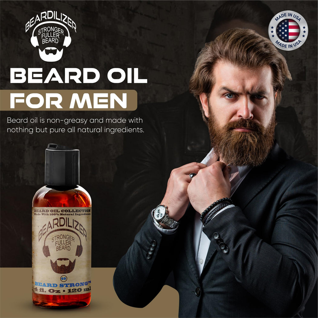Beardilizer Cherry Pipe Tobacco Beard Oil for Men - 100% Natural Growth Oil & Conditioner with Argan, Jojoba & Vitamin E – Softening, Moisturizing for Soft, Healthy Beard – 4 Oz