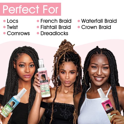 Braid Spray Rose Mint for Dreads, Dreadlocks, Locks - No-Water Braid Shampoo for Locs, Twists, Weaves - Rinse-Free Dreadlock Shampoo for Build-Up - Braid Oil for Soothes Moisturizes Dry & Itchy Scalp