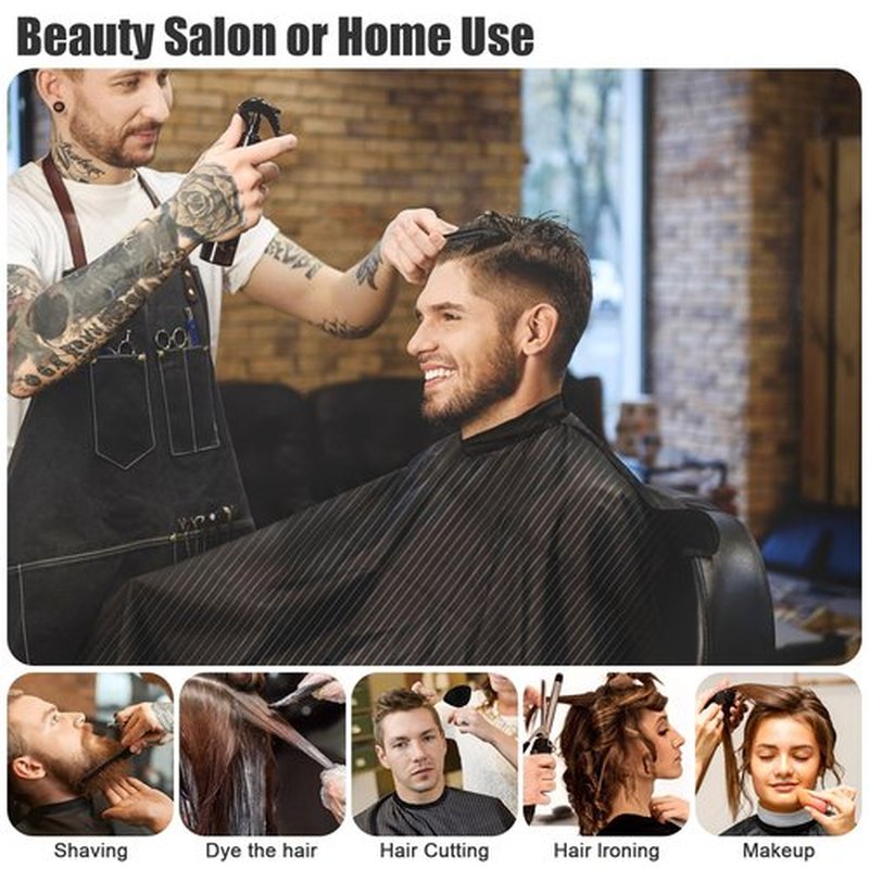 NICEMOVIC 10 in 1 Hair Cutting Barber Cape with Neck Duster Brush Barber Brush Neck Strips Hair Combs Hair Clips, Professional Barber Accessories Cleaning Supplies for Salon Haircut Styling (Stripe)