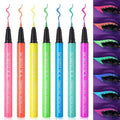 BOBISUKA 7 Colors Neon Eye Liner: UV Glitter Liquid Eyeliner Pencil - Colorful Waterproof Eyeshadow - Rainbow Smudge-proof Eye Makeup Pen Set For Halloween, Party And Birthday