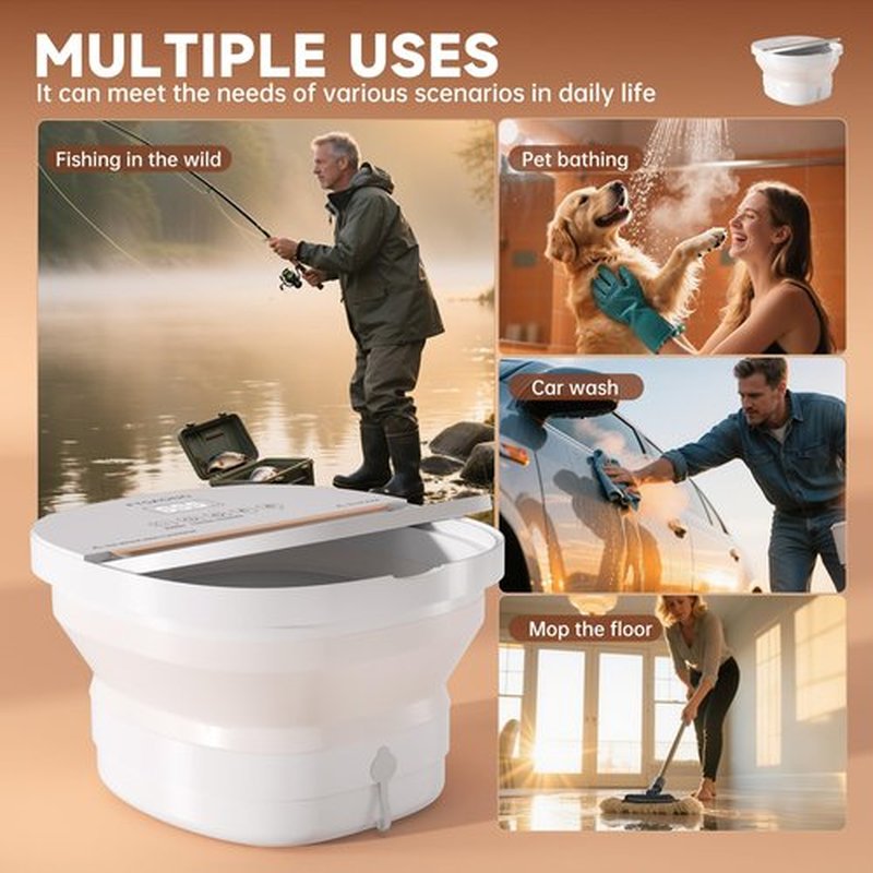 FTSAONG Collapasible Foot Spa Bath Massager with Heat, Pedicure Foot Spa with Bubbles and Jets/Timer/Temperature Control, Feet Soak Tub for Home, Office, Relaxation and Stress Relief (White)