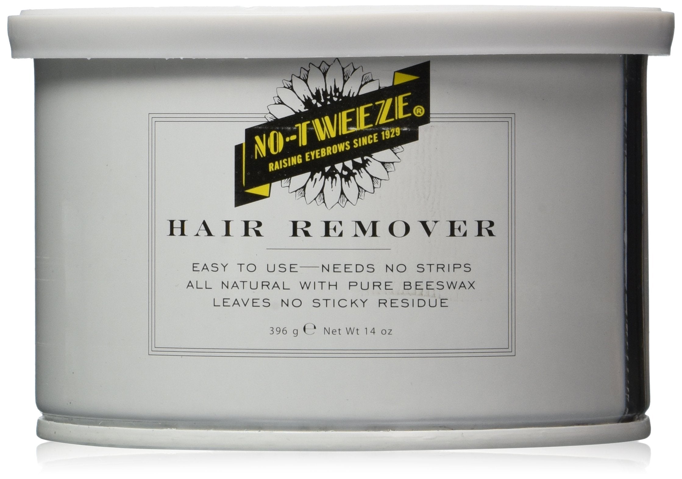 no tweeze All-Natural Hair Removal Wax - Beeswax, Hard Wax for Hair Removal, Strip-Free Waxing Kit for Women, Ideal for Face, Bikini & Eyebrows, 14 oz
