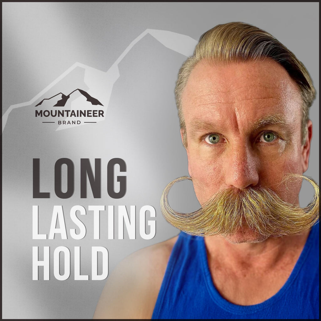 Mountaineer Brand Stache Stick | Smokey Bourbon Scent | Made with Natural Ingredients in West Virginia | Firm & Long Lasting Hold | Mustache Wax | Moustache Shape & Styling | Beard Wax for Men | 1.5oz