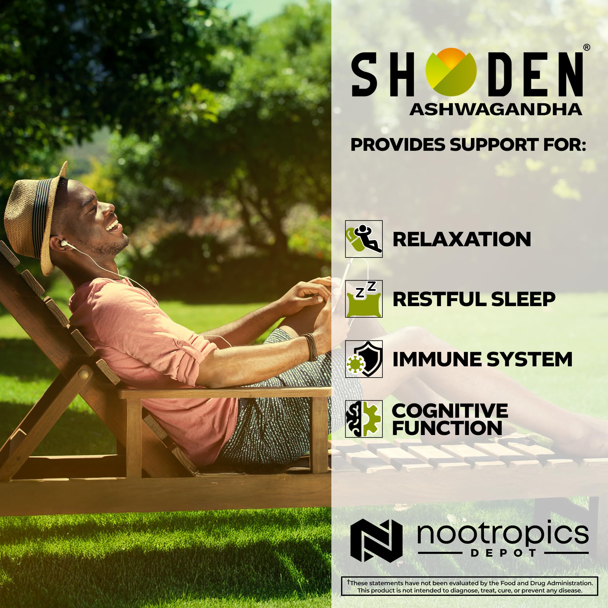 Nootropics Depot Shoden Ashwagandha Extract Capsules | 120mg | 90 Count | 35% Withanolides