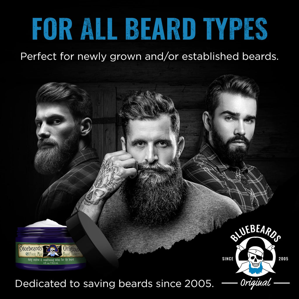 Bluebeards Original Unscented Beard Saver, 4 oz. - Leave-In Conditioner for Men, with Aloe & Shea Butter - Softens & Moisturizes Your Beard & Skin