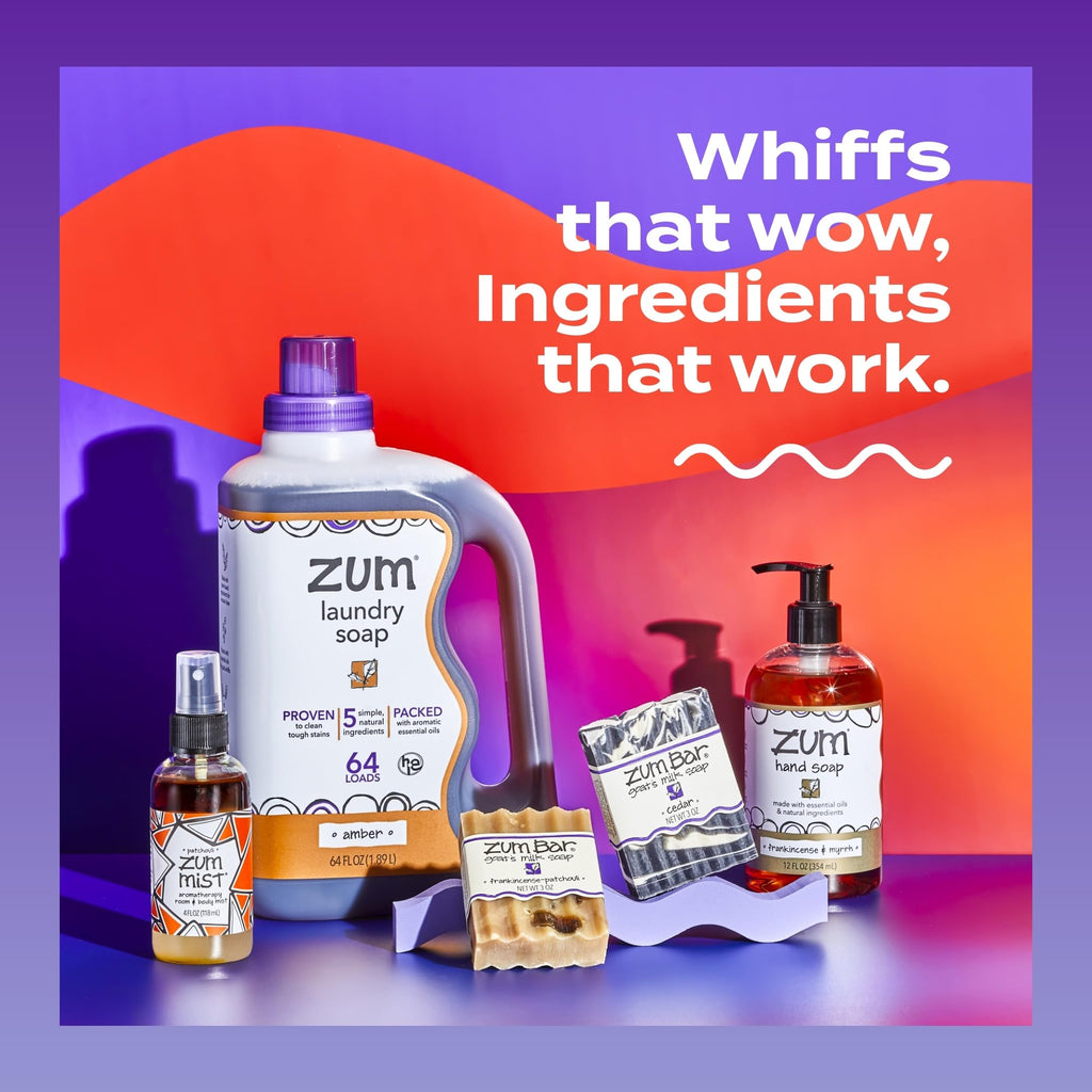 Zum Indigo Wild Goat's Milk Soap Bar - Bar Soap for Hands & Body Made with Essential Oils - 3 oz - Amber (6 Pack)